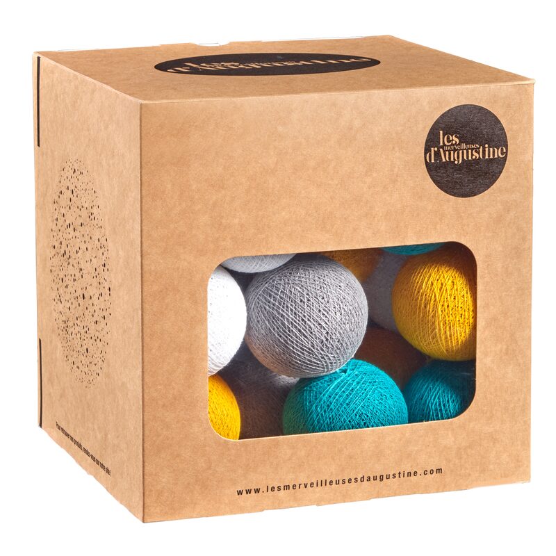 Guirlande lumineuse boule VINTAGE coloris jaune moutarde