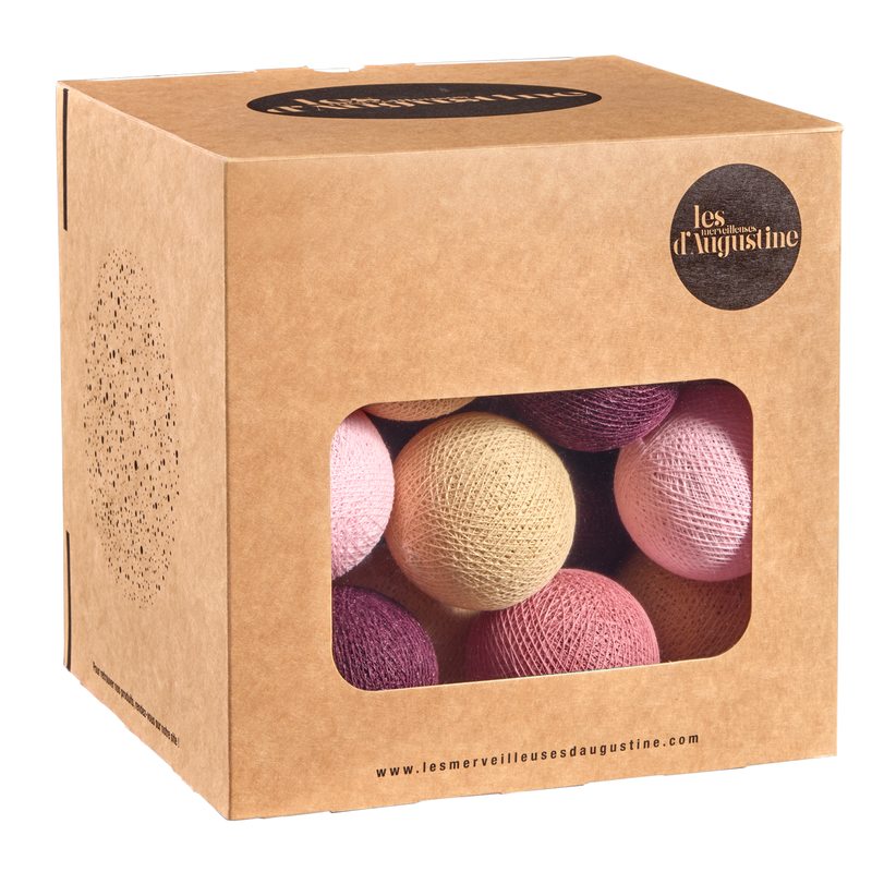 Guirlande lumineuse boule ÉLEGANCE coloris pourpre