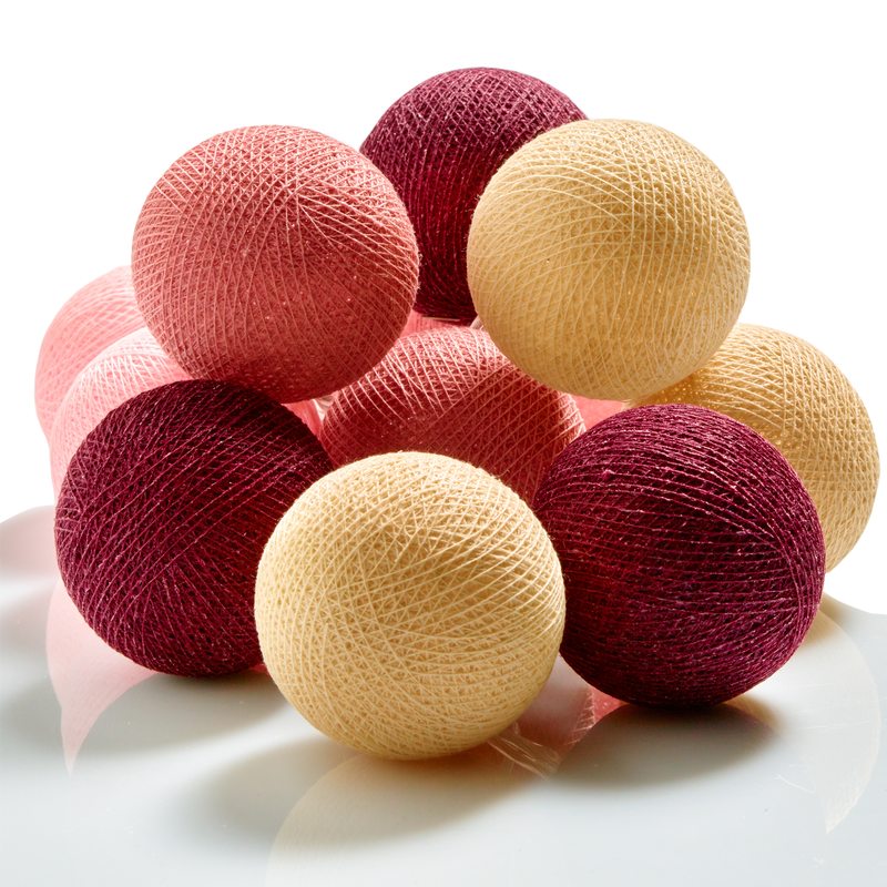 Guirlande lumineuse boule ÉLEGANCE coloris pourpre