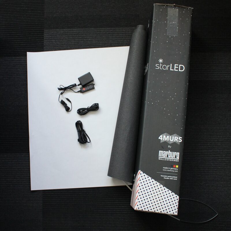 Papier peint intissé LED STARLED coloris gris anthracite