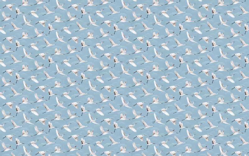 Papier peint intissé LILIANA coloris bleu ciel
