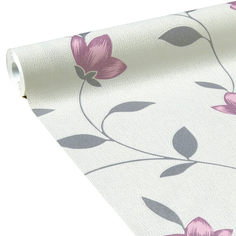 Papier peint intissé EGLANTINE coloris blanc