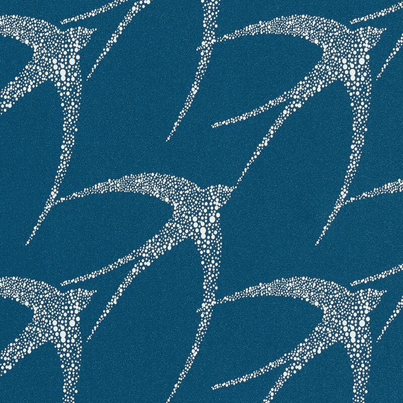Papier peint intissé PRIMAVERA coloris bleu baltique