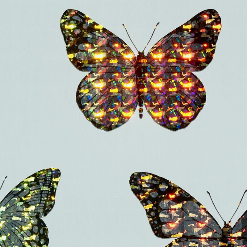 Papier peint intissé PRISM BUTTERFLIES coloris gris perle