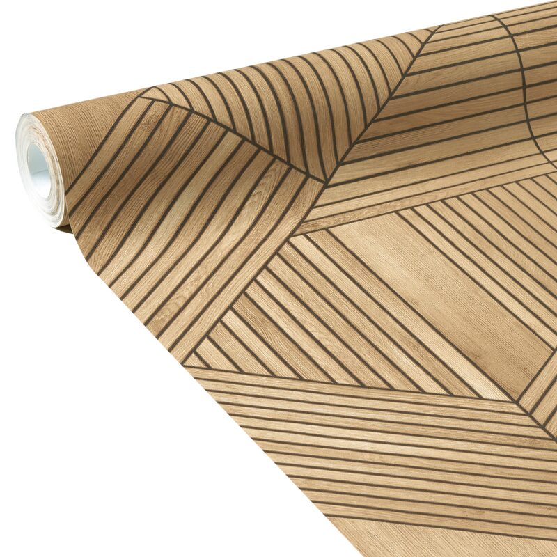 Papier peint intissé JAKE coloris chêne moyen