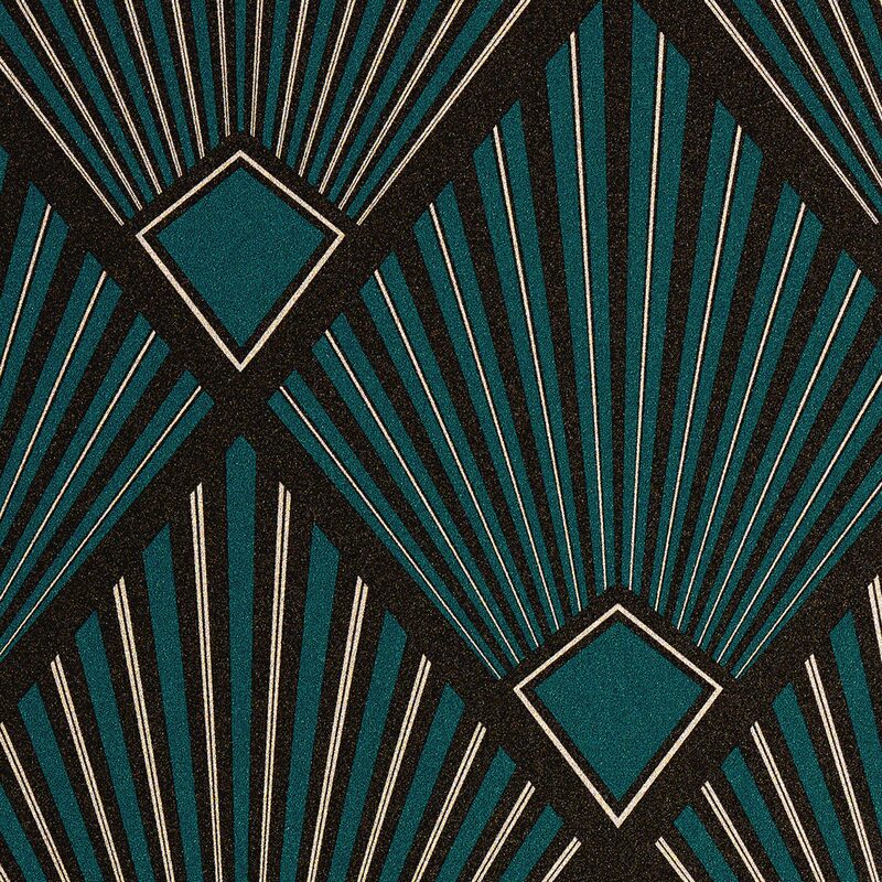 Papier peint intissé TAMARA coloris bleu paon