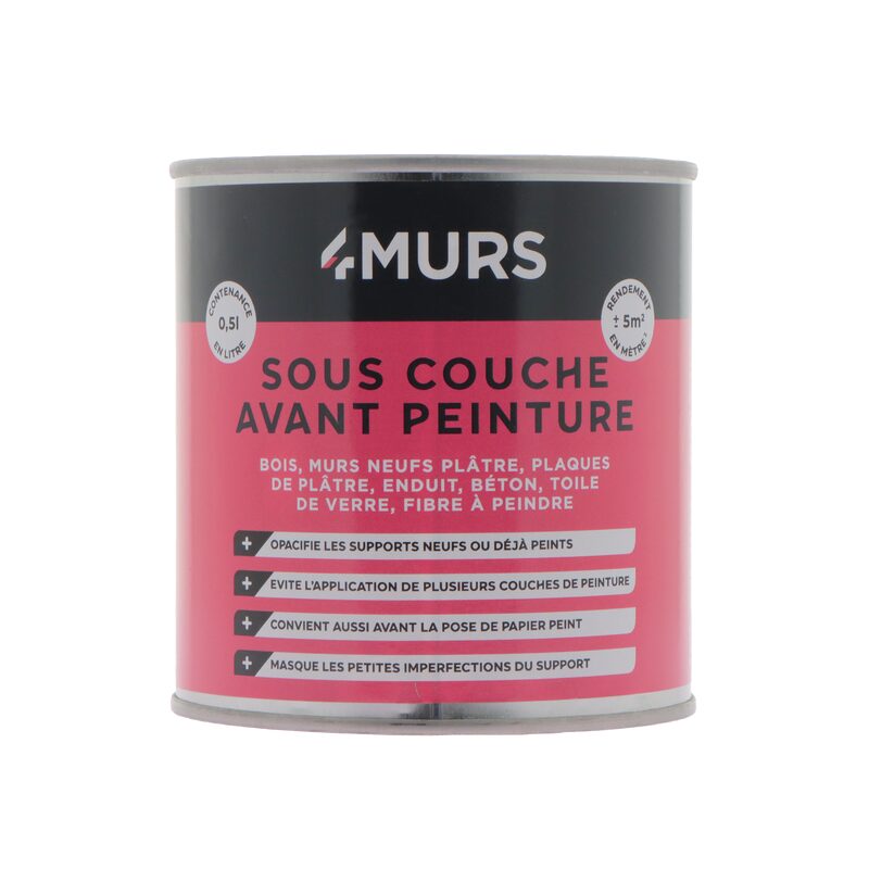 Peinture SOUS COUCHE AVANT PEINTURE Acrylique blanc Mat 0,5 L