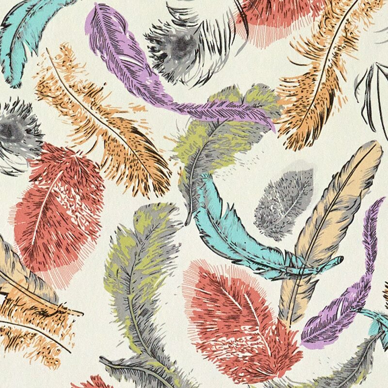 Papier peint intissé PLUMES coloris blanc