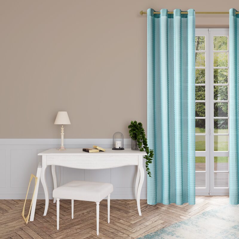 Voilage MAYA coloris bleu grisé 140 x 270 cm