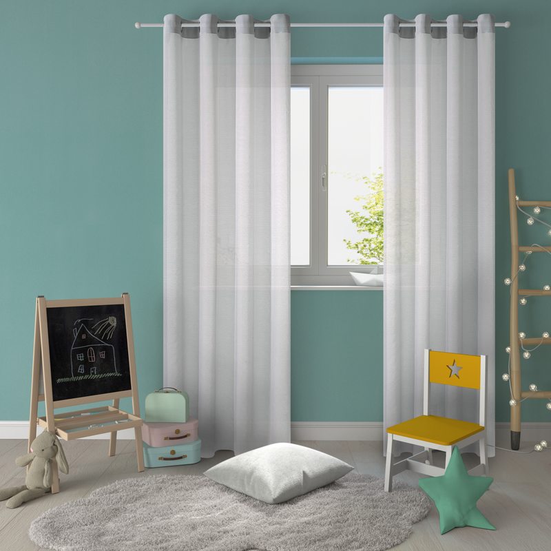 Voilage WALTER coloris gris moyen 140 x 240 cm