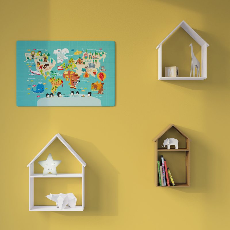 Toile imprimée FUNNY WORLD 60 x 40 cm