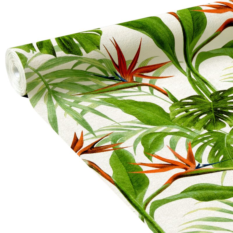 Papier peint intissé BIRDS PARADISE coloris beige sable