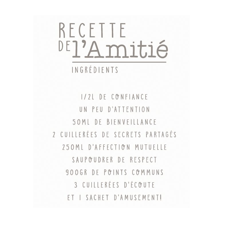 Serviette en papier RECETTES DE L'AMITIE coloris blanc