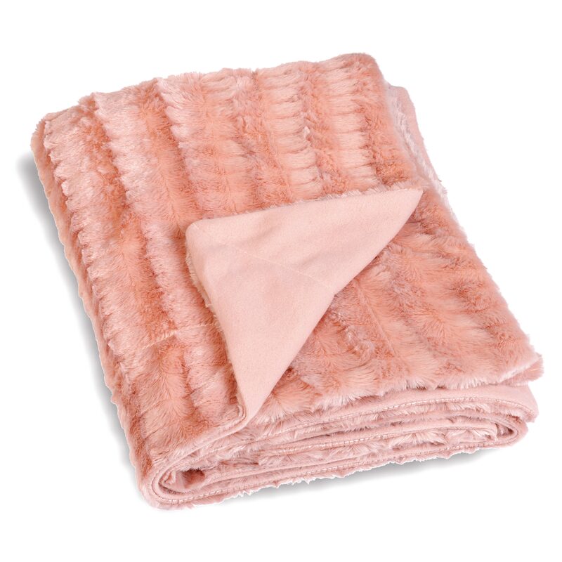 Plaid fausse fourrure ANTARTIC coloris rose