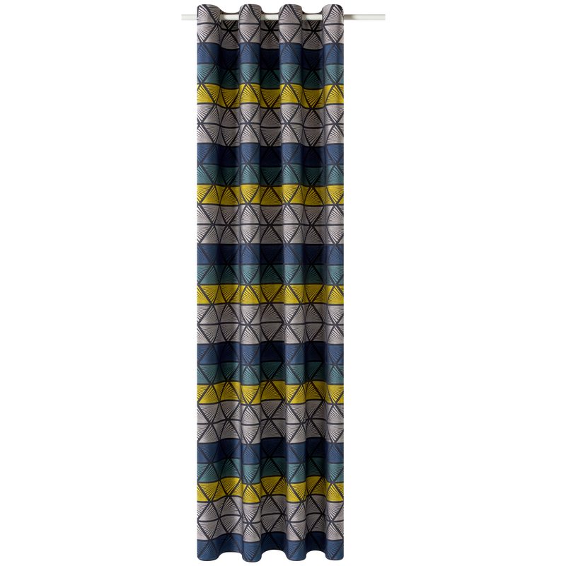 Rideau GABIN coloris ocre/bleu 135 x 270 cm