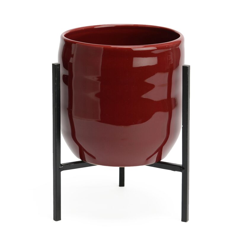 Cache-pot ADRIANA coloris rouge