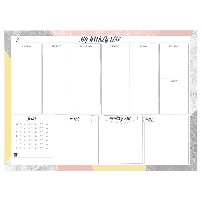 Semainier WEEKLY PLANS coloris rose