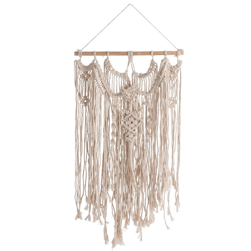 Suspension en macramé LAIKA coloris beige