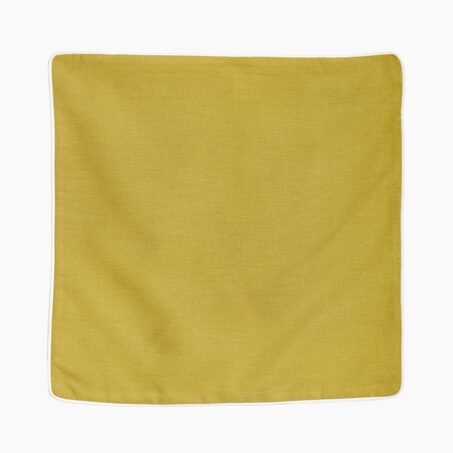 Housse de coussin LIN LAVE coloris vert moutarde 40 x 40 cm