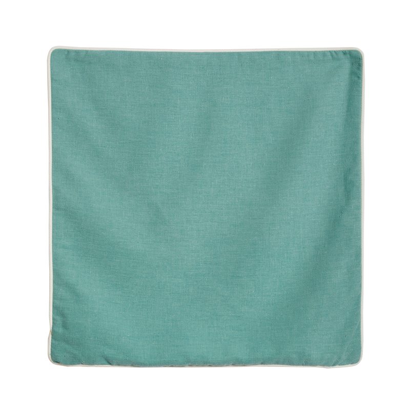 Housse de coussin LIN LAVE coloris bleu vert 40 x 40 cm