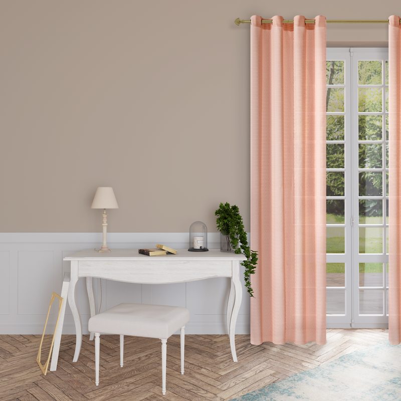 Voilage MAYA coloris rose poudré 140 x 270 cm