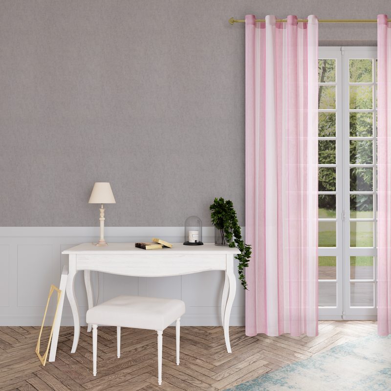 Voilage LINY coloris rouge 140 x 260 cm