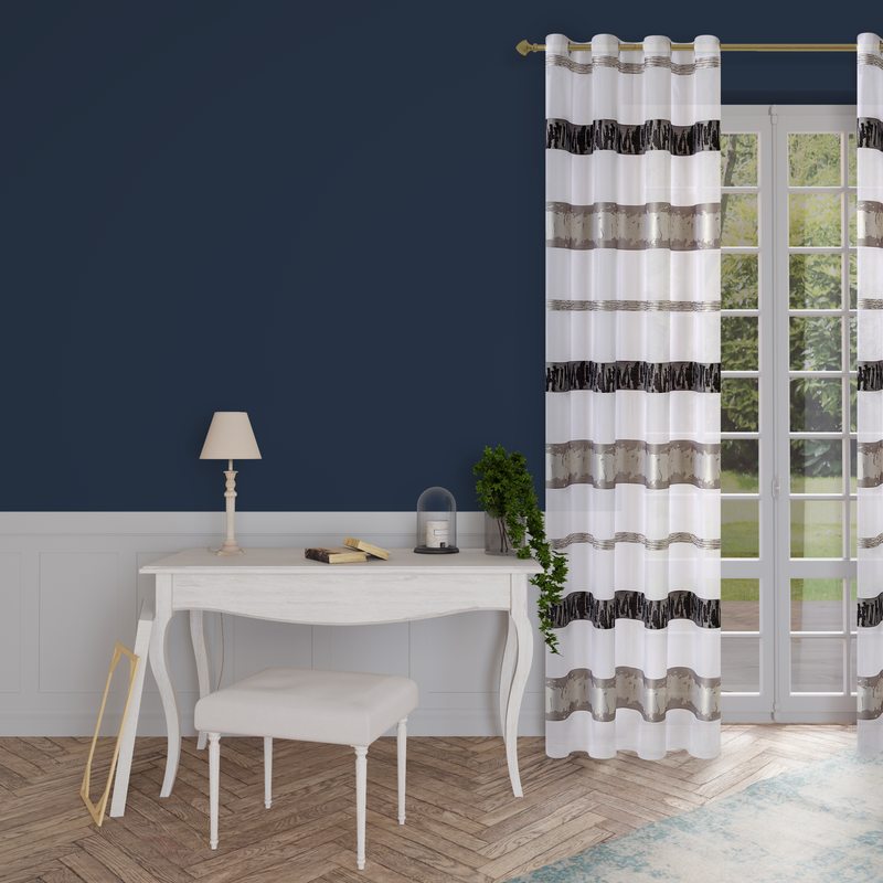 Voilage SIERRA coloris noir 140 x 240 cm