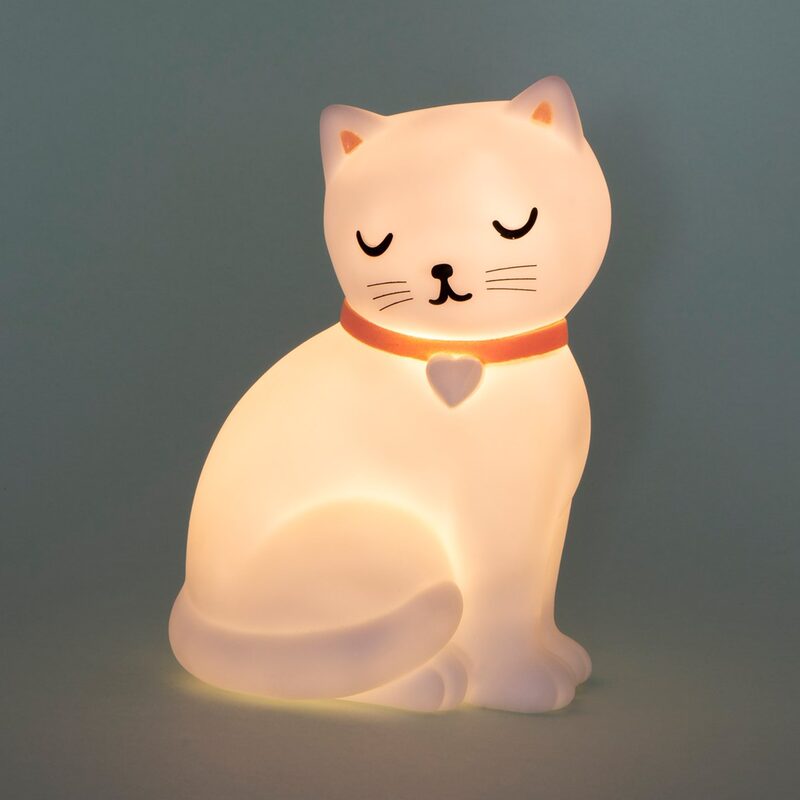 Veilleuse CUTIE CAT coloris blanc 10 x 15 cm