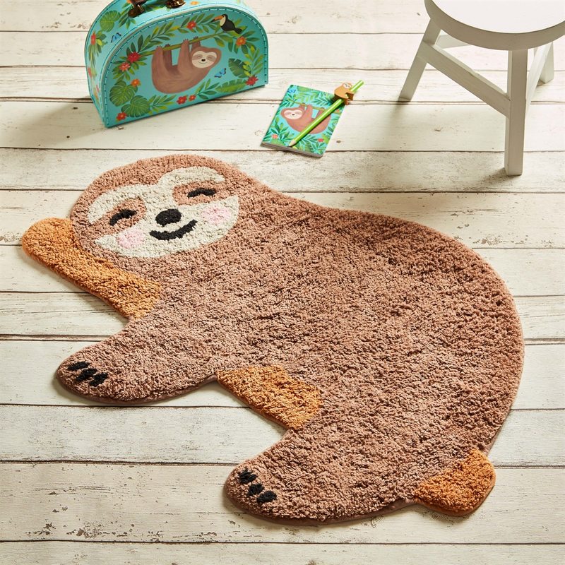 Tapis HAPPY SLOTH coloris brun 70 x 48 cm