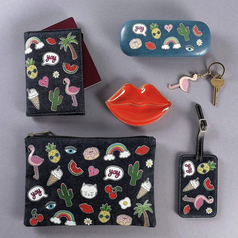 Pochette PATCHES & PINS coloris bleu