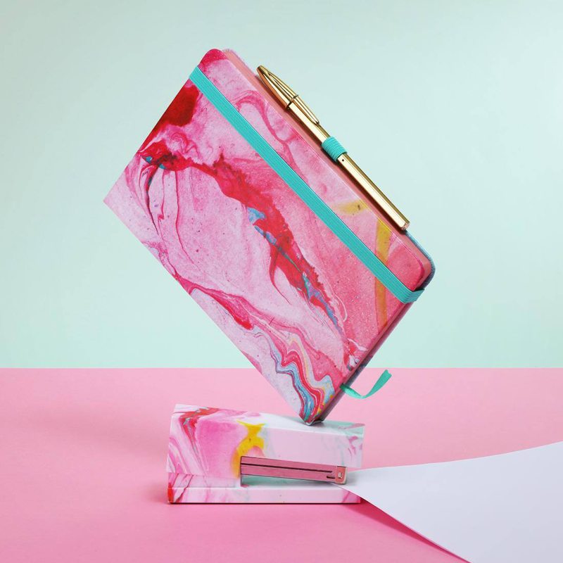 Carnet PINK MARBLE coloris rose