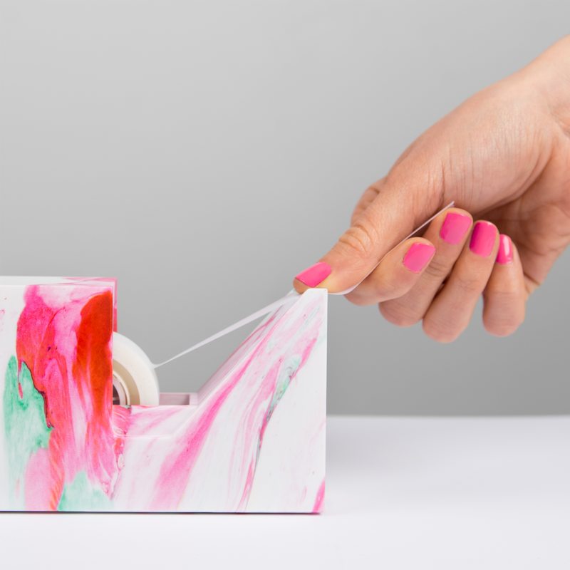 Dévidoir scotch PINK MARBLE coloris rose