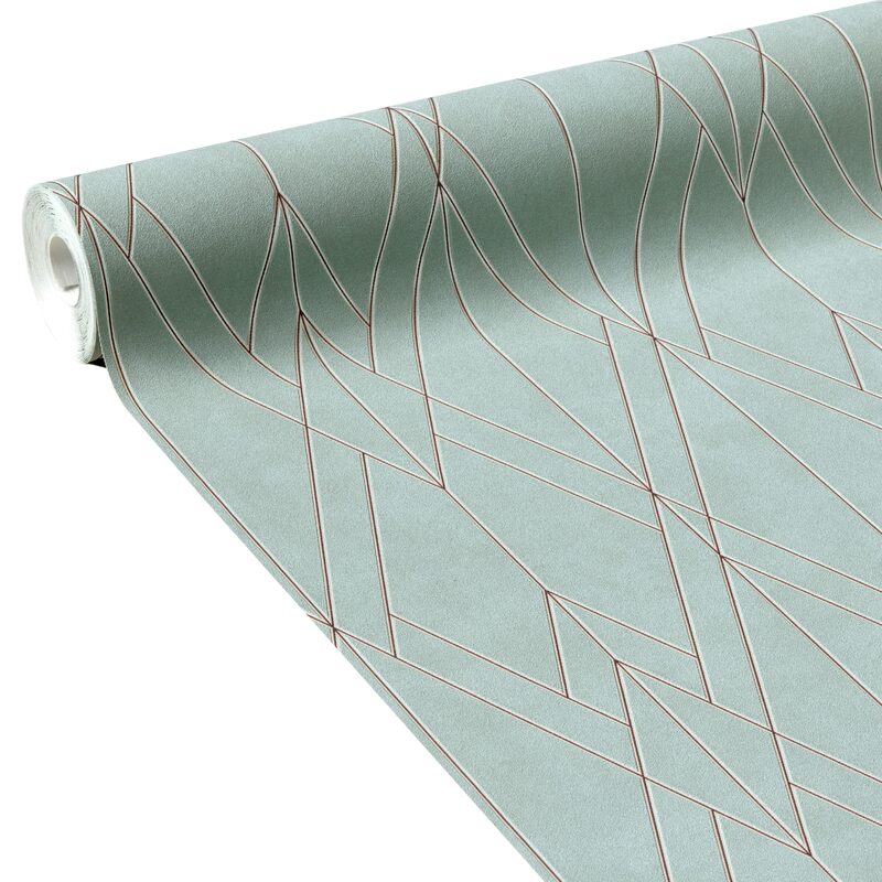 Papier peint intissé THIBAULT coloris bleu aqua