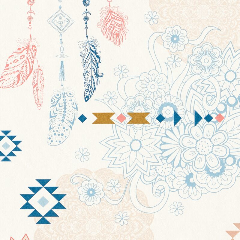 Papier peint intissé LAKOTA coloris rose pastel