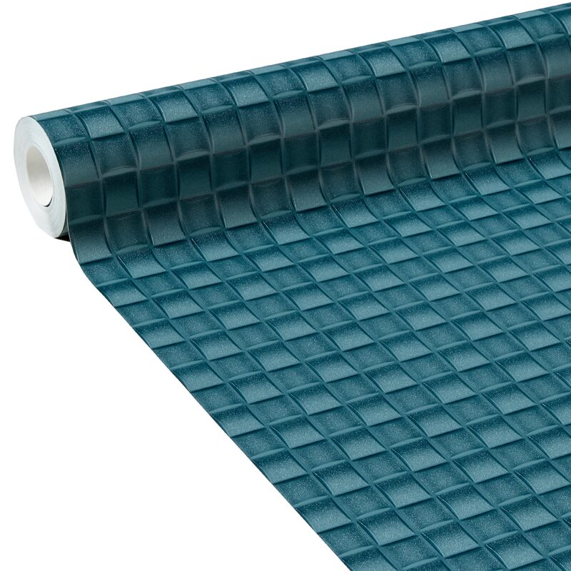 Papier peint intissé CÔME coloris bleu pétrole