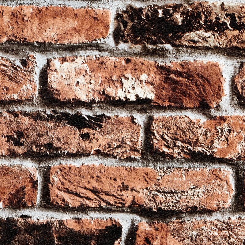 Papier peint intissé BRICK LANE coloris rouge brique