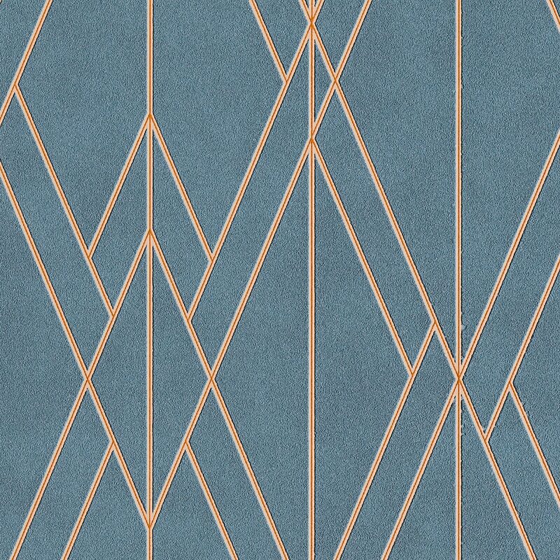 Papier peint intissé THIBAULT coloris bleu pétrole