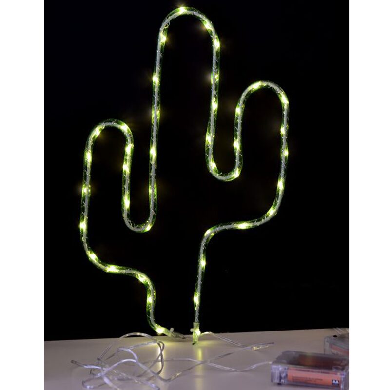 Objet lumineux ABOUT CACTUS coloris vert 23 x 36 cm