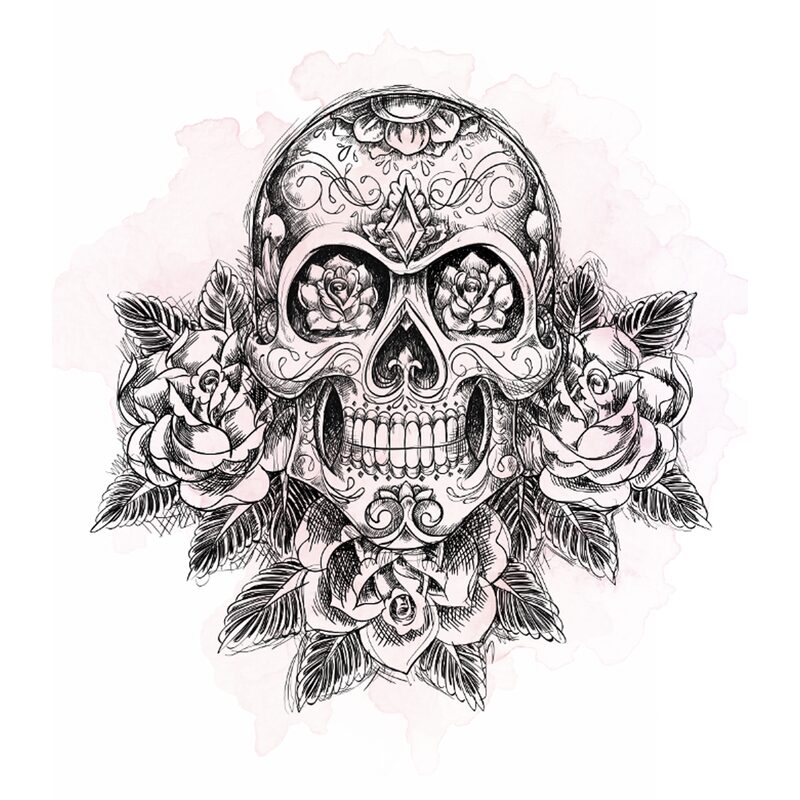 Toile imprimée TATTOO SKULL 35 x 40 cm