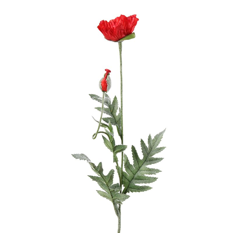 Fleur artificielle COQUELICOT coloris vert