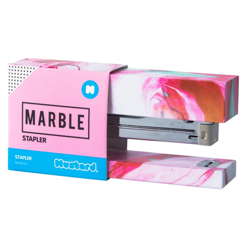 Agrafeuse PINK MARBLE coloris rose