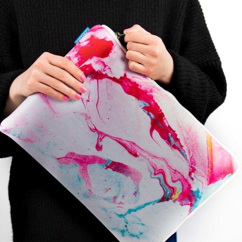Pochette laptop PINK MARBLE coloris rose