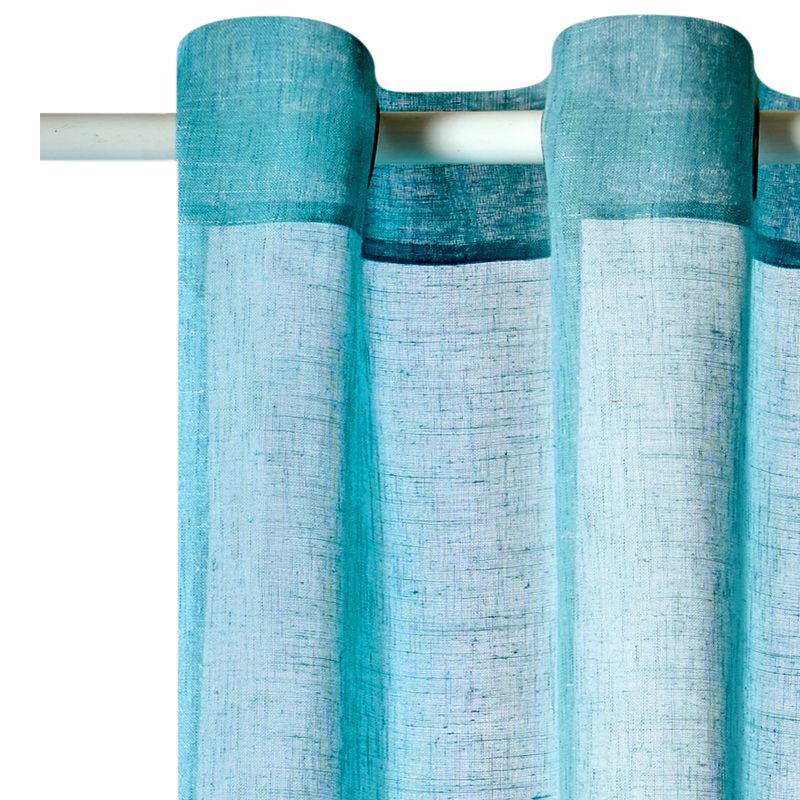 Voilage ENZOY coloris bleu aqua 140 x 240 cm