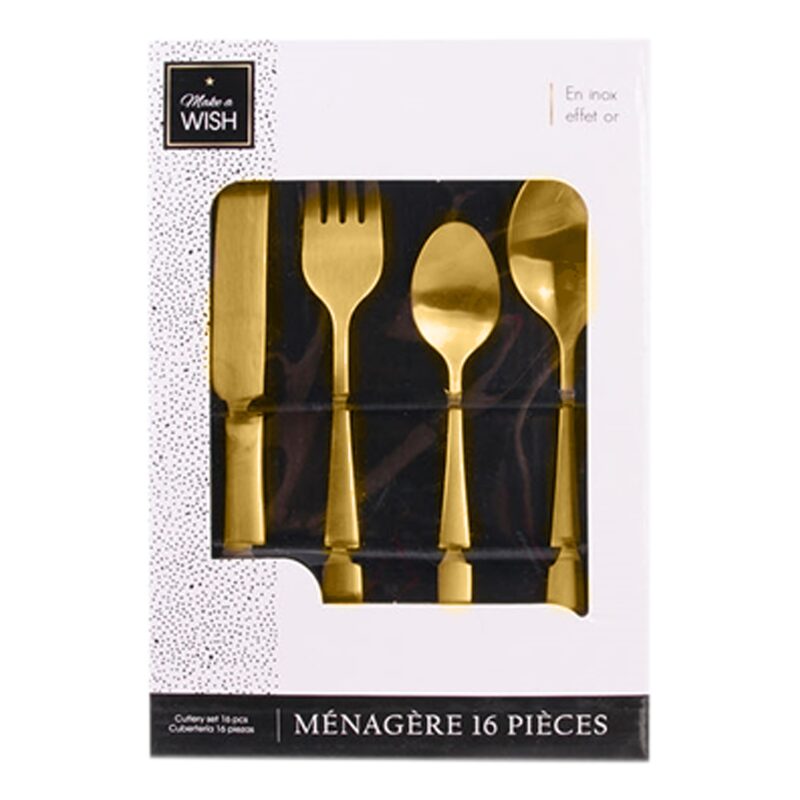 Coffret couverts ELKO coloris or