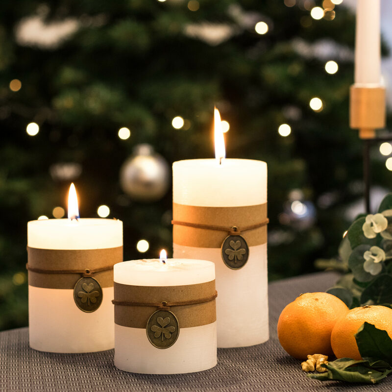 Bougie PILLAR S coloris blanc