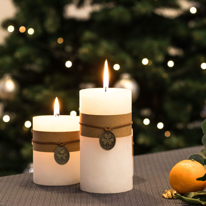 Bougie PILLAR L coloris blanc