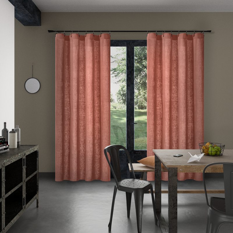 Rideau Lin LEINNEN coloris rose corail 140 x 250 cm