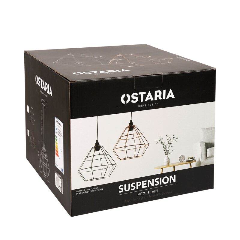Suspension DIAMANT coloris argent 24 x 30 cm