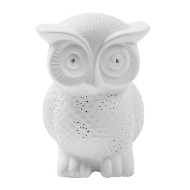 Lampe à poser HIBOU coloris blanc 18,5 x 13,5 cm