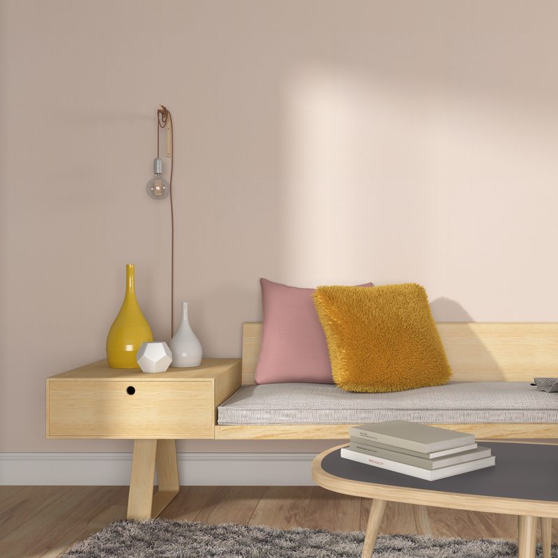 Coussin FLUFFY coloris ocre 45 x 45 cm